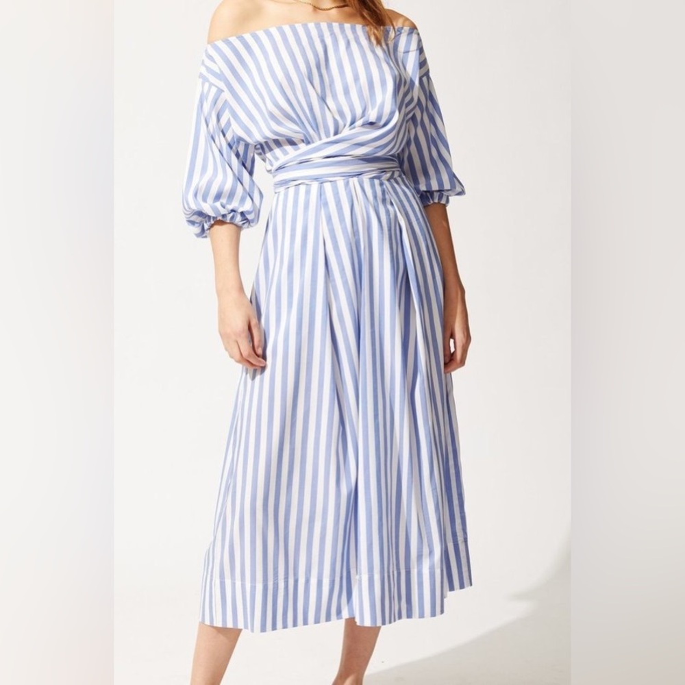 [EUC] $288 SOLID & STRIPED The Diane Tie-front Midi Dress. Small